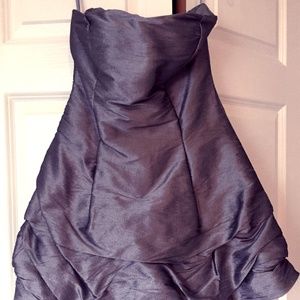 ✨LIKE NEW✨Gray Silver Short Formal Strapless Dress